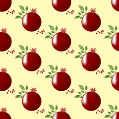 Pomegranate Fruit seamless pattern