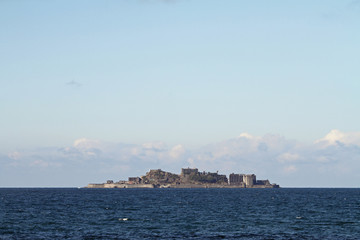 Naklejka premium Gunkan jima (battleship island) in Nagasaki, Japan