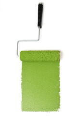Paint Roller with Green Over White