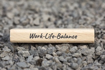 Work-Life-Balance - Bilder mit Wörtern aus dem Bereich Work-Life-Balance, Wortwolke, Würfel,...
