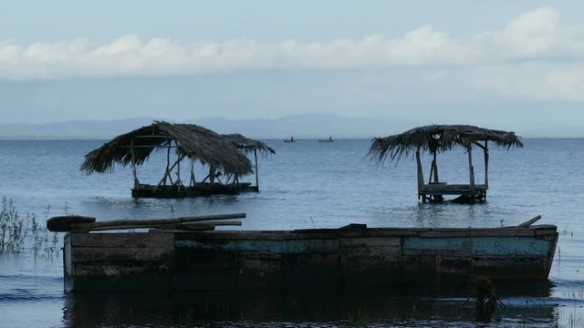 Wash houses in the lake of Ometepe