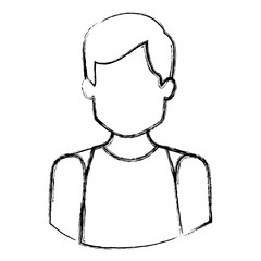 monochrome blurred contour with half body of faceless male dancer vector illustration