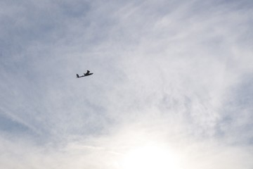 Aircraft model during sunset. Slovakia