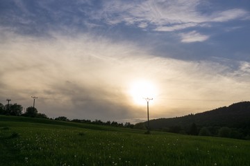 Fototapeta na wymiar Electricity pylon. Slovakia