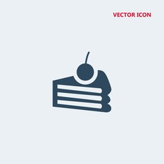 sweet cake piece vector icon