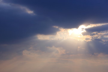 Evening sun light with sky
