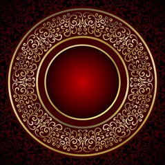 Vorlage für Gruß,-und Einladungskarten mit Golddekor