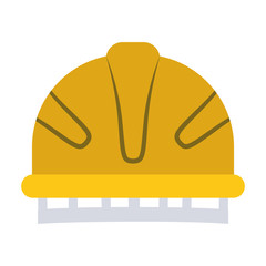 colorful silhouette with yellow helmet of firefighter vector illustration