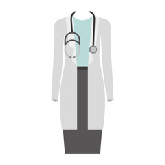 colorful silhouette with female doctor clothing vector illustration