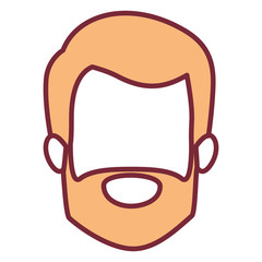 wheat color silhouette of faceless elderly man with short hair and beard vector illustration