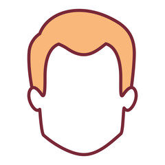 wheat color silhouette of faceless guy with short hair vector illustration