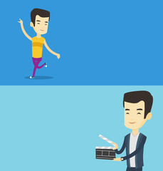 Two media banners with space for text.