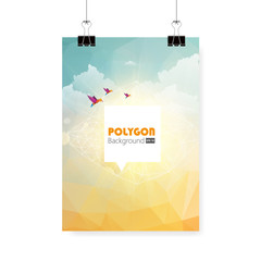 Polygonal Style Chaotic Vector Composition Cover Flyer or Poster Design