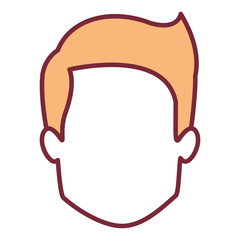 wheat color silhouette of young faceless with short hair vector illustration