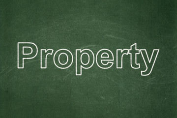 Business concept: Property on chalkboard background