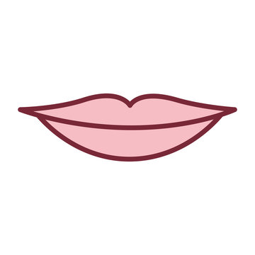 pink silhouette of sensual lips vector illustration