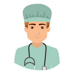 Fototapeta premium colorful portrait half body of male nurse vector illustration