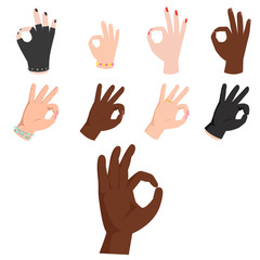 Ok hands success gesture okey yes agreement signal business human agree best approval vector.