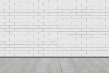 3D Illustration - White brick wall background