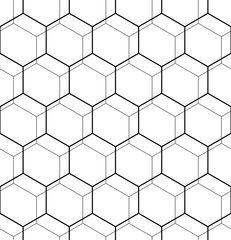 Geometric black and white abstract hexagonal background. Geometric modern ornament. Seamless modern pattern