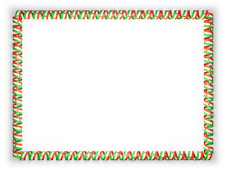 Frame and border of ribbon with the Niger flag. 3d illustration