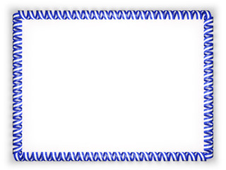 Frame and border of ribbon with the Honduras flag. 3d illustration