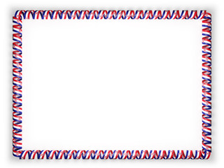 Obraz premium Frame and border of ribbon with the Croatia flag. 3d illustration
