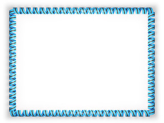 Frame and border of ribbon with the Botswana flag. 3d illustration