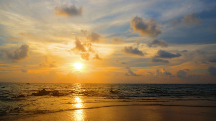 Fototapeta na wymiar sunset beach, Evening on summer season.