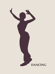 Abstract women in dancing pose. Vector Illustration