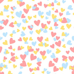Cartoon hearts seamless pattern. Saint Valentine day symbol background. Vector illustration for any design