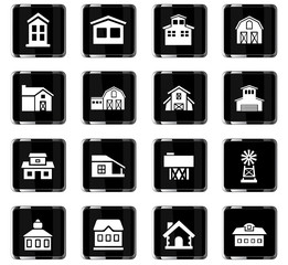 farm building icon set