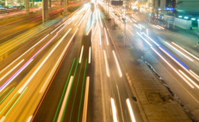 Fototapeta na wymiar blur Speed Traffic light on the road