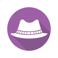 Homburg hat flat design long shadow icon