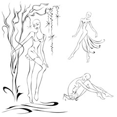 silhouette 8. slim girls in summer clothes