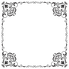 Ornate square black frame for page decpration.