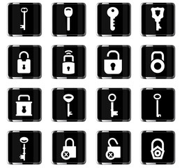 lock and key icon set
