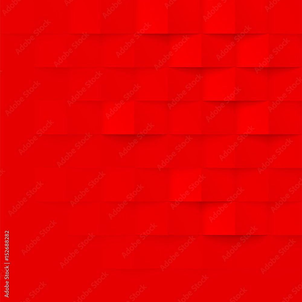 Poster Abstract red 3d geometric pattern vector brick wall texture background