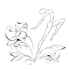 silhouette 9. slim girl dancing