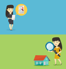 Two real estate banners with space for text.