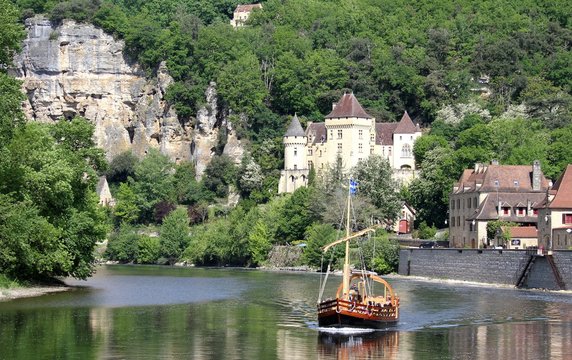 promenade en gabarre sur la Dordogne &agrave; la Roque-gageac,p&eacute;rigord noir