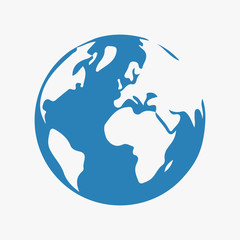 Earth globe isolated on white background. Vector illustration