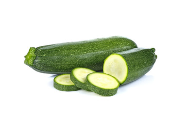 Fresh cutted zucchini isolated on a white background. Design element for product label.