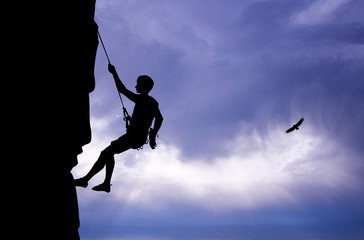 climbing vertical wall