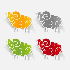Fotobehang realistic design element: sheep © palau83