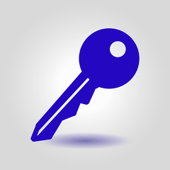 Key icon. Lock symbol. Security sign. Flat design style.