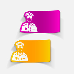 realistic design element. police officer