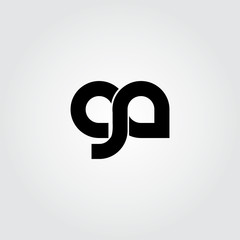 Initial Letter GA Rounded Lowercase Logo - obrazy, fototapety, plakaty