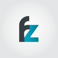 Initial Letter FZ Rounded Lowercase Logo