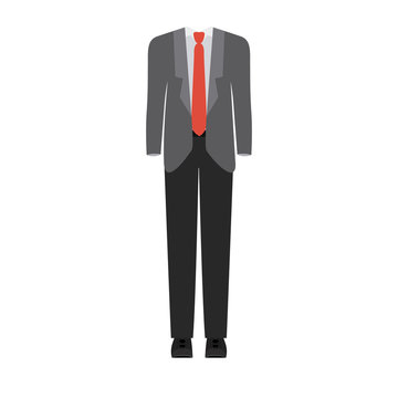 colorful silhouette with male formal suit clothes vector illustration